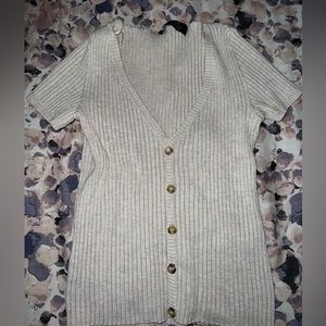 Bershka ribbed top with buttons
